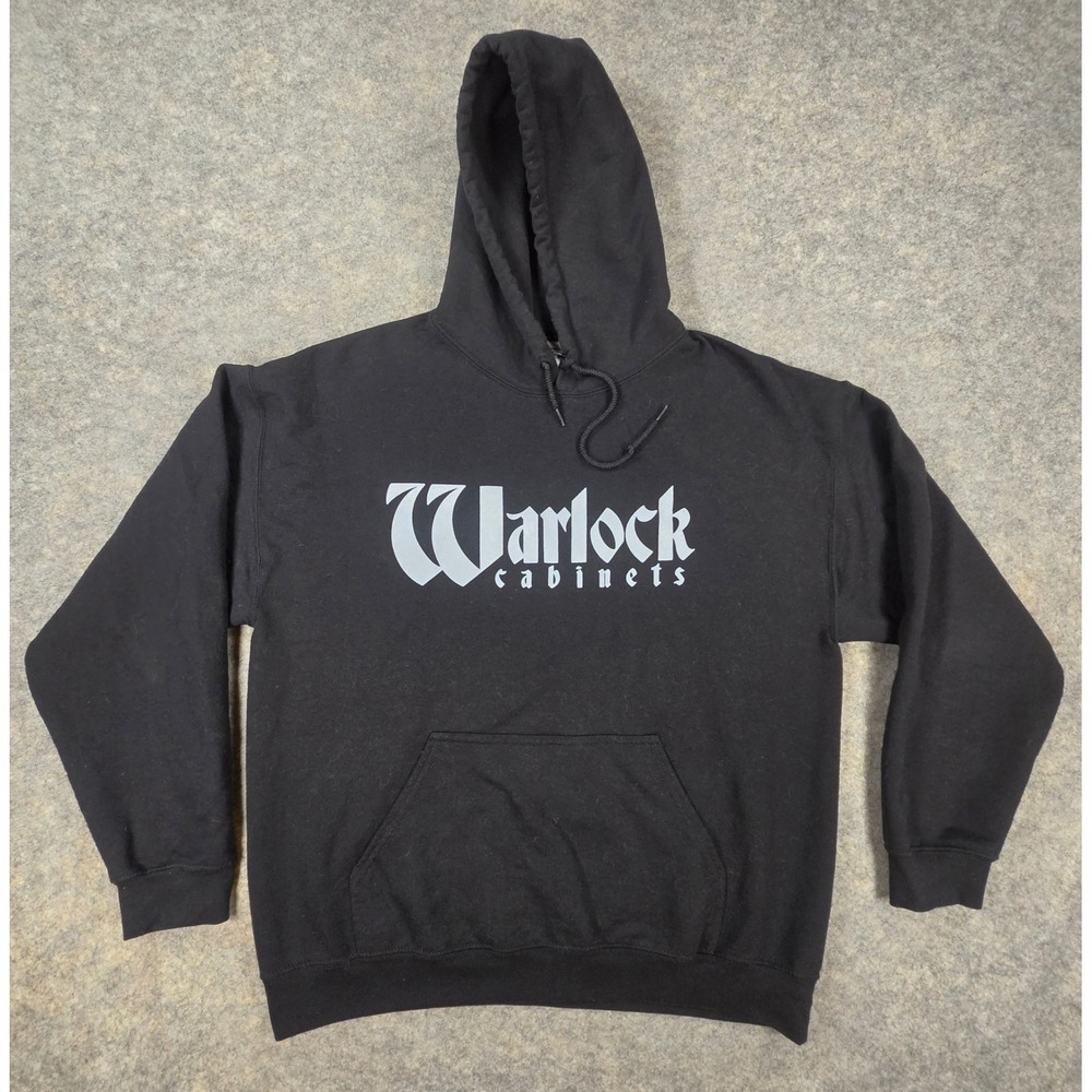 Warlock Cabinets Mens Black Graphic Hoodie Sweatshirt Large Est 2020 K07
